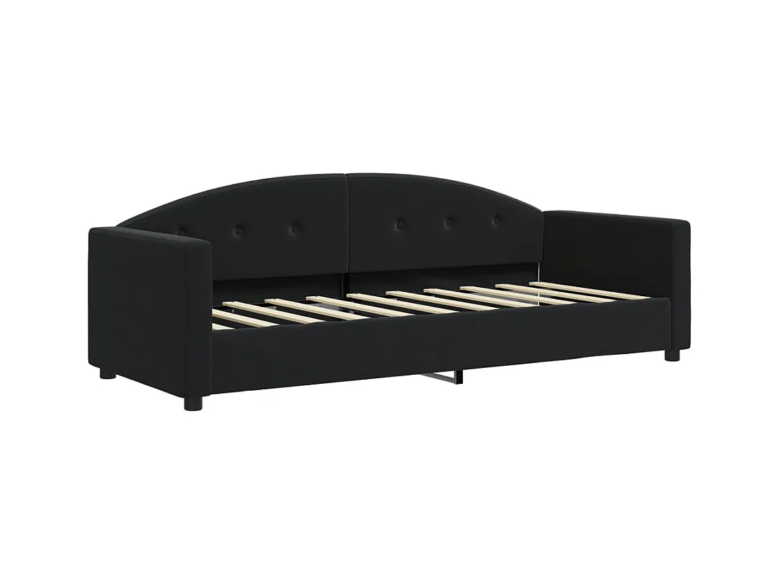 Divano letto senza materasso nero 80x200 cm velluto