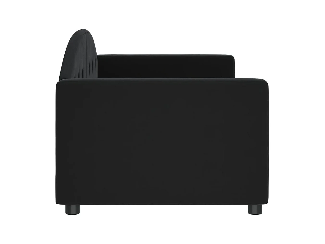 Divano letto senza materasso nero 80x200 cm velluto