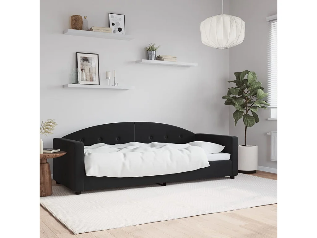Lit de repos sans matelas noir 80x200 cm velours