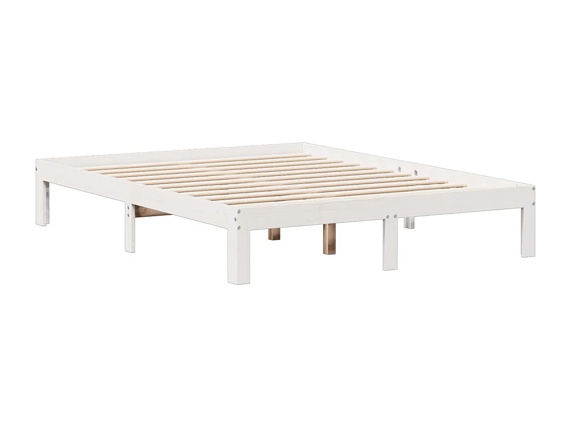 Letto libreria senza materasso bianco 140x190 cm in legno massello di pino