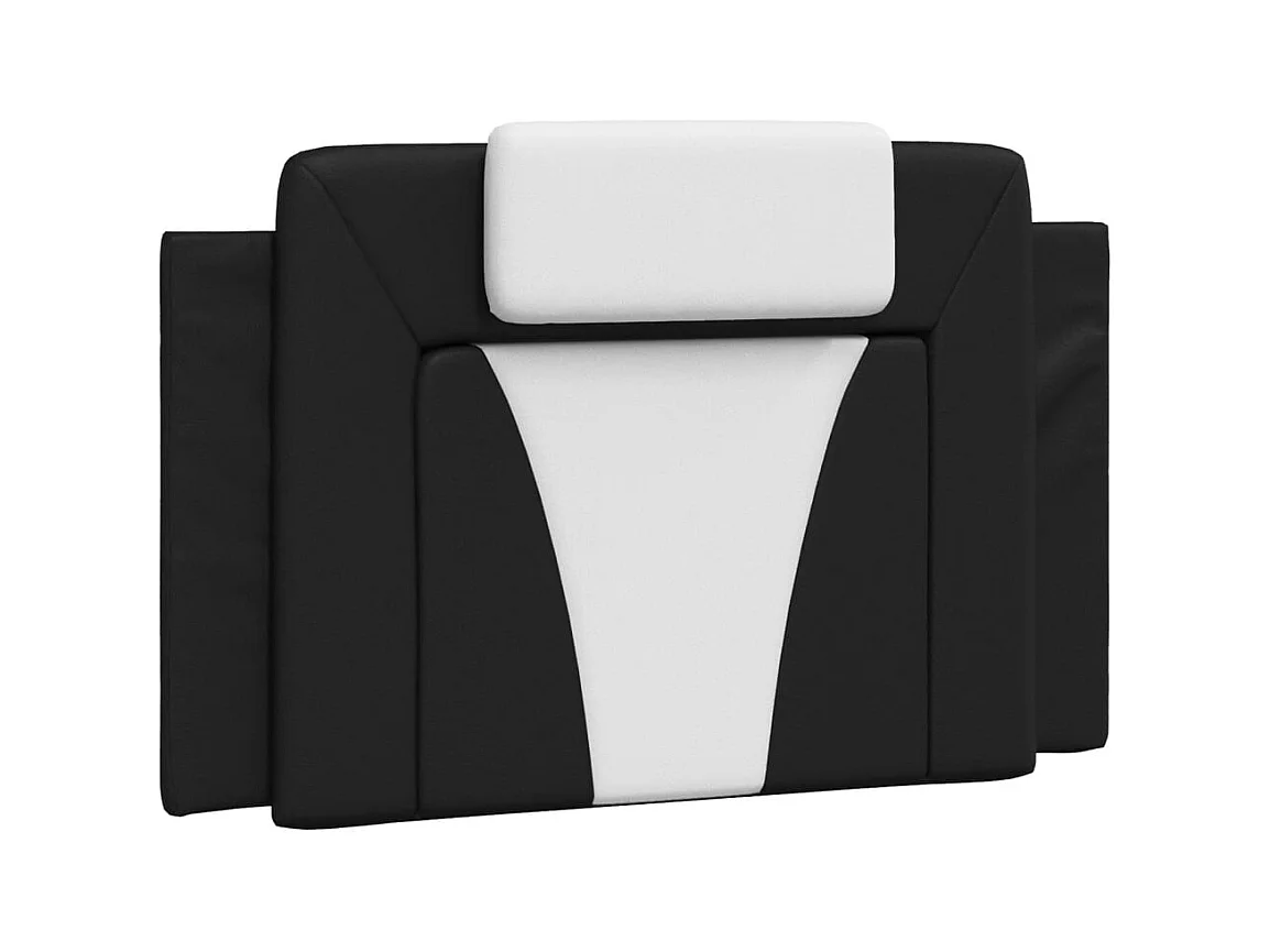 Bed met zwart-witte matras 90x190 cm imitatieleer