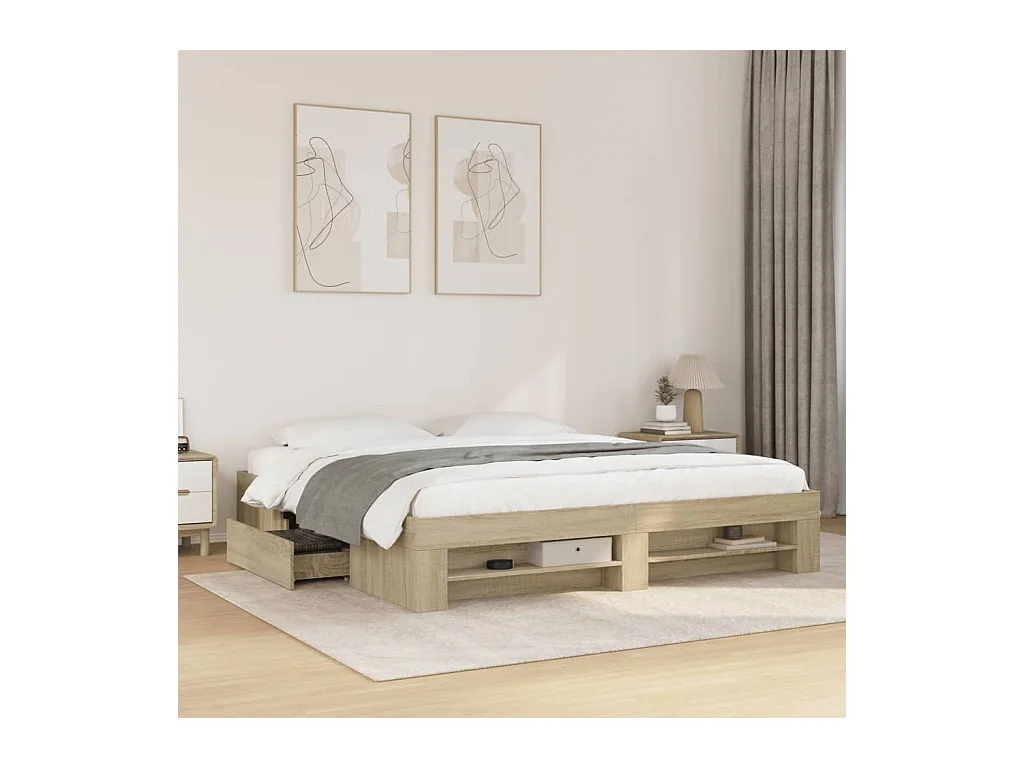 Bettgestell ohne Matratze Sonoma Eiche 180x200 cm