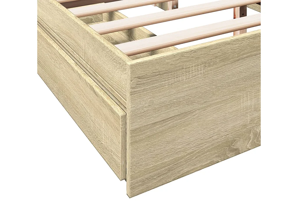 Estructura de cama con cajones sin colchón roble sonoma 160x200 cm