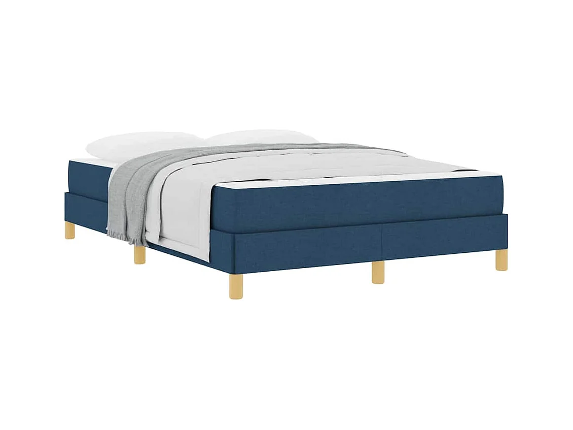 Letto Box Spring blu e marrone 160 x 200 cm
