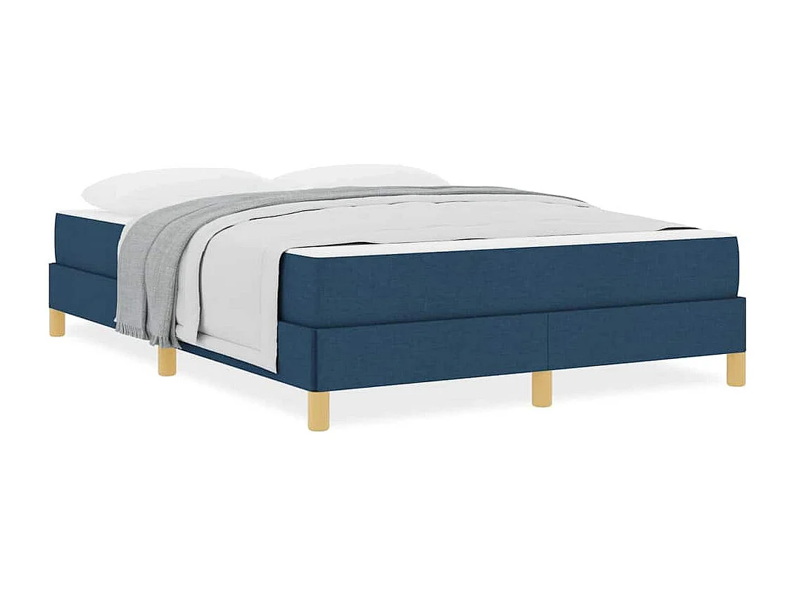 Letto Box Spring blu e marrone 160 x 200 cm