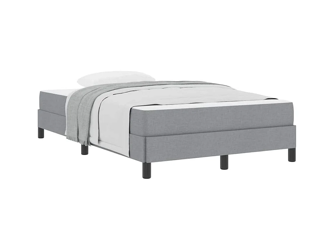 Lit à ressorts avec matelas Gris clair 120 x 190 cm tissu