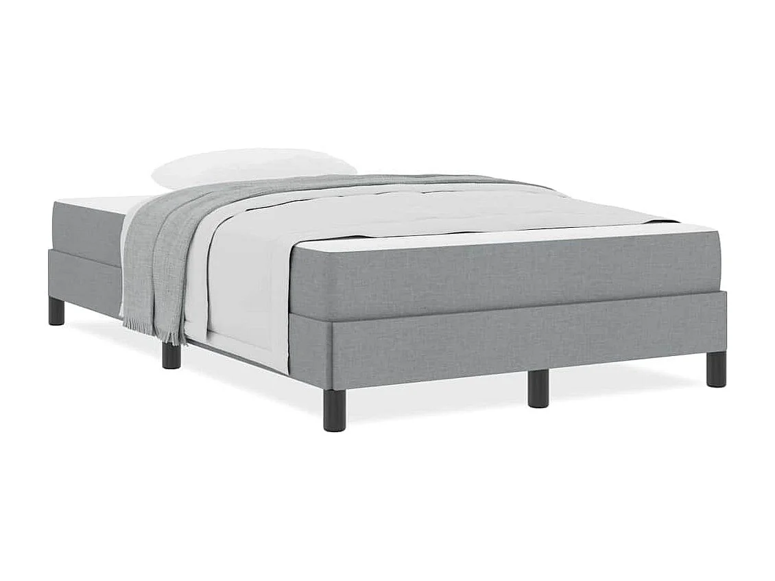 Lit à ressorts avec matelas Gris clair 120 x 190 cm tissu