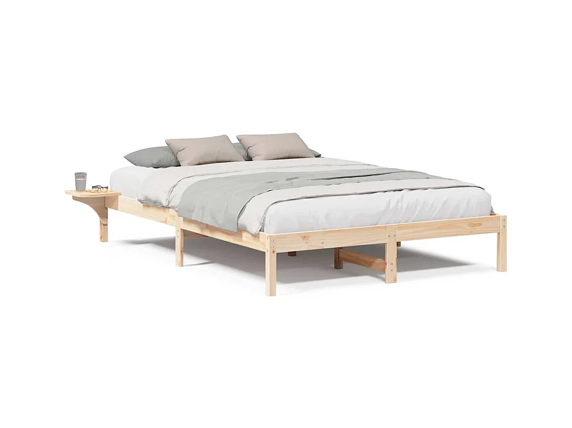 Bedframe met nachtkastjes Bruin 160 x 200 cm Bruin