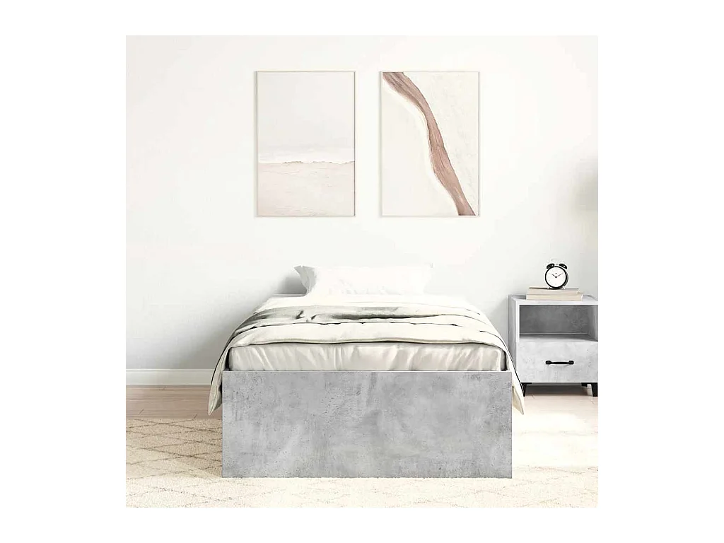 Betongrijs bedframe zonder matras 100x200 cm
