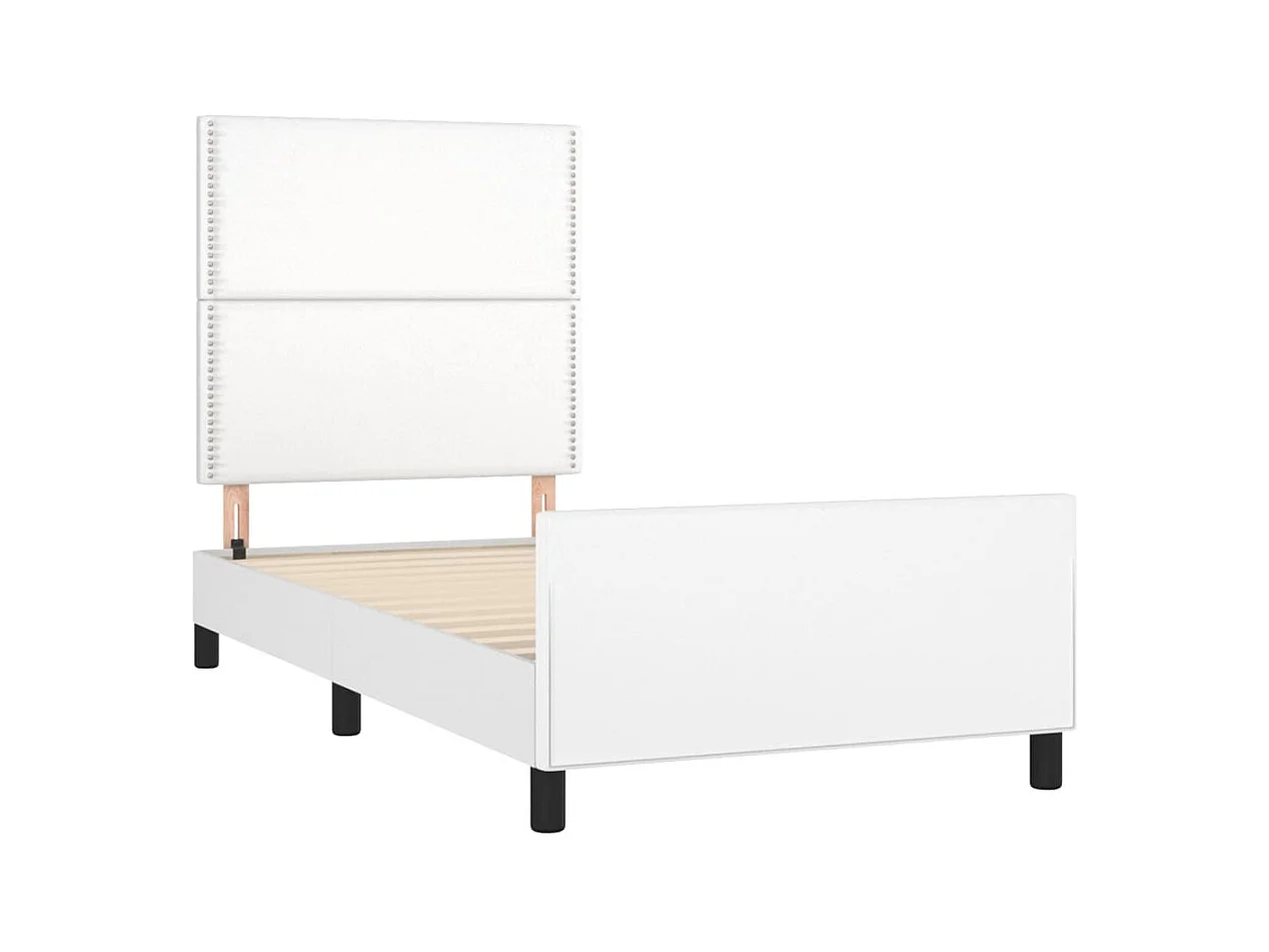 Struttura letto senza materasso bianco 100x200 cm similpelle
