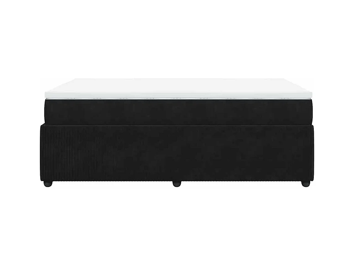 Rete a doghe con materasso nero 120x190 cm velluto