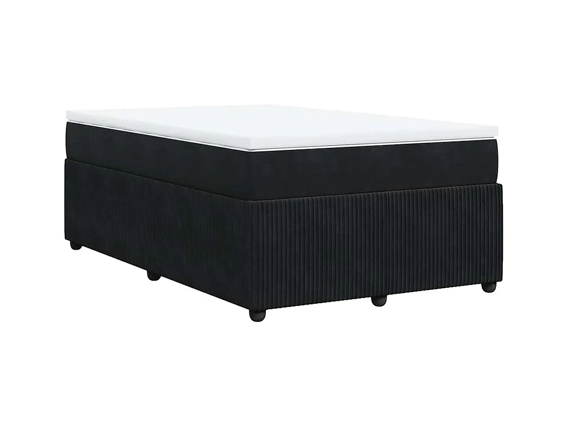 Rete a doghe con materasso nero 120x190 cm velluto