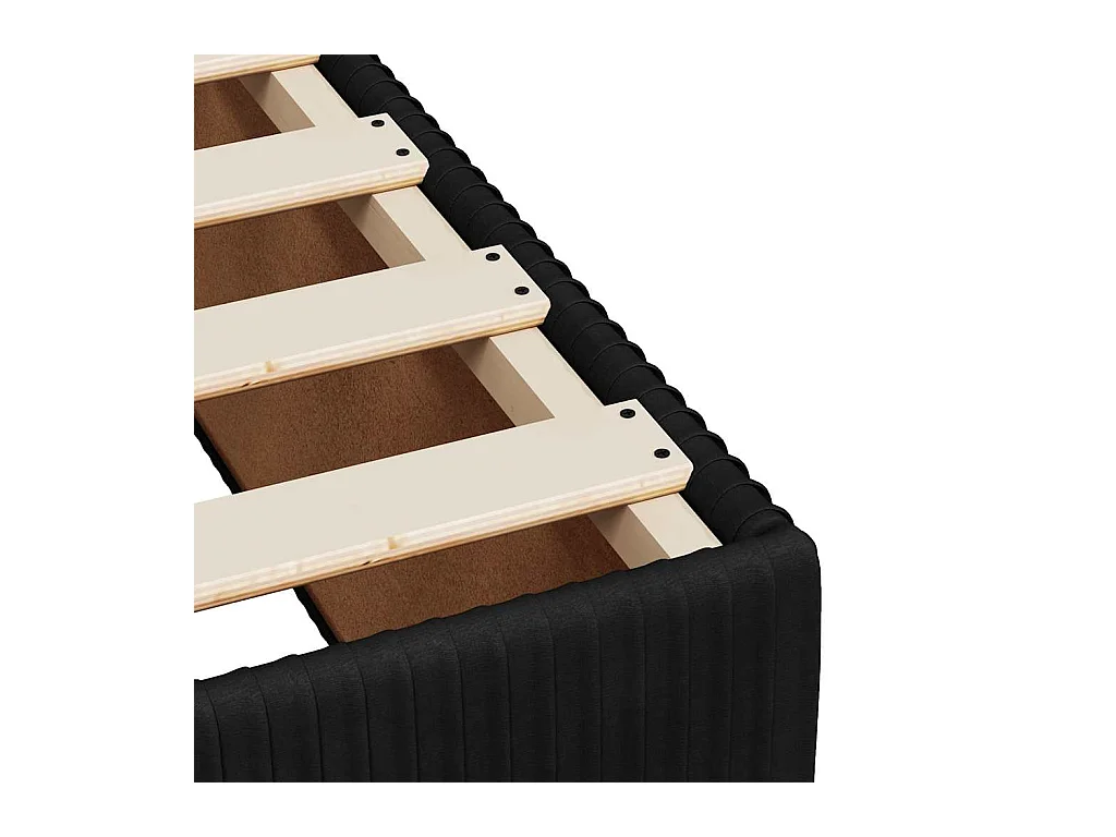 Rete a doghe con materasso nero 120x190 cm velluto