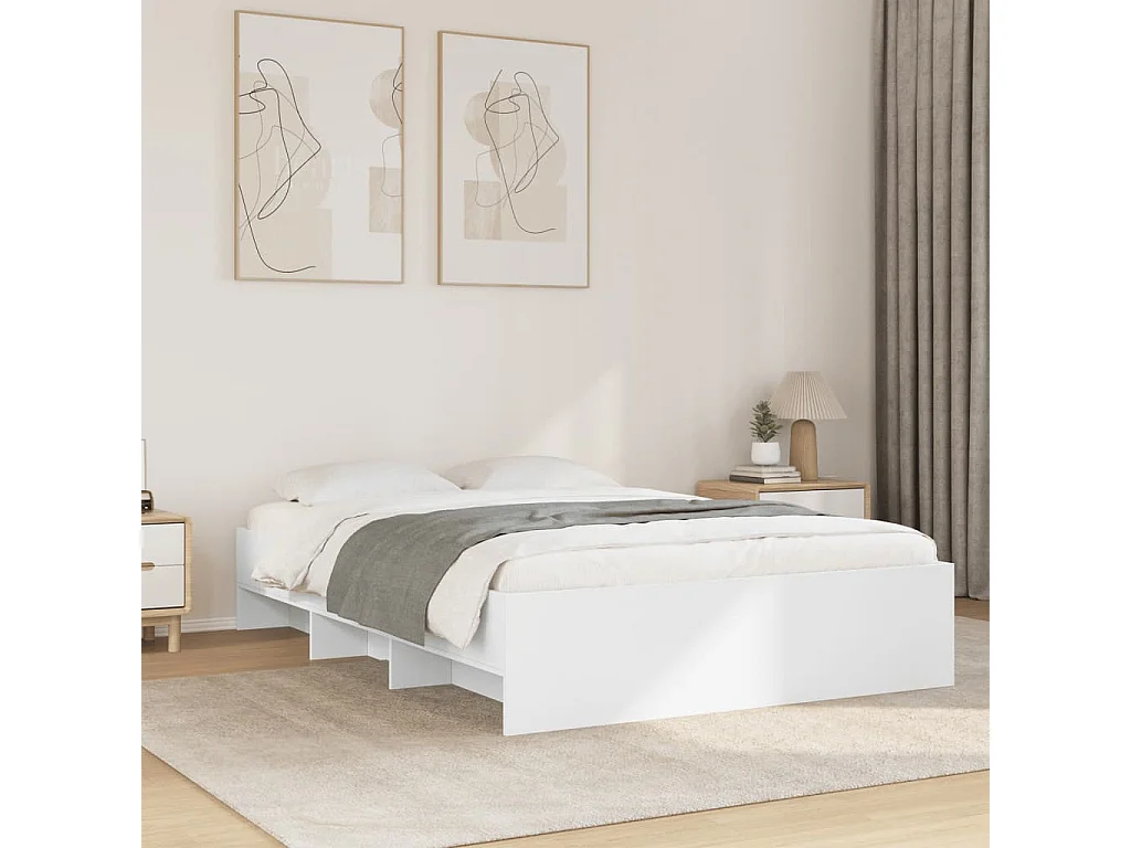 Struttura letto senza materasso bianco 120x190 cm in legno ingegnerizzato