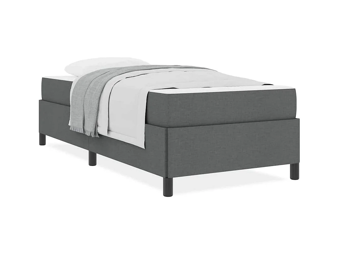 Boxspringbett 90 x 190 cm, Dunkelgrau und Schwarz