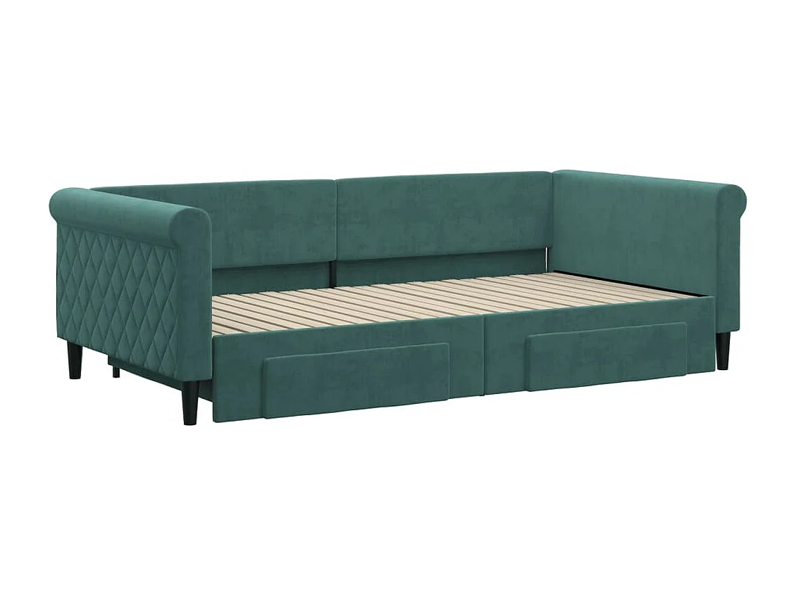 Divano letto con rotelle e cassetti senza materasso 100x200 cm