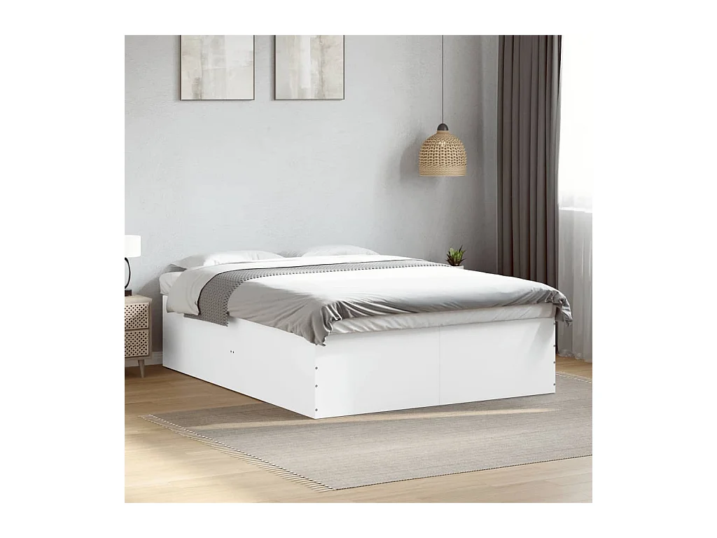 Estructura de cama sin colchón blanca 160x200 cm