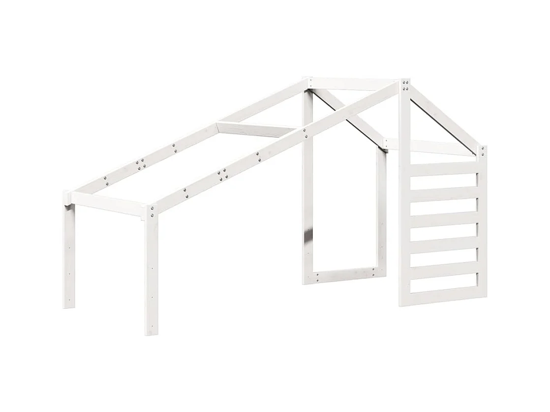 Hoogslaper zonder matras wit 90x200 cm massief grenenhout