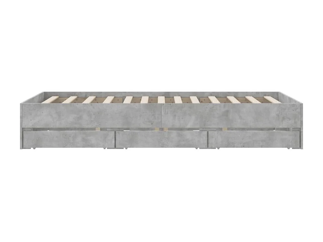 Estructura de cama con cajones sin colchón gris hormigón 120x190 cm