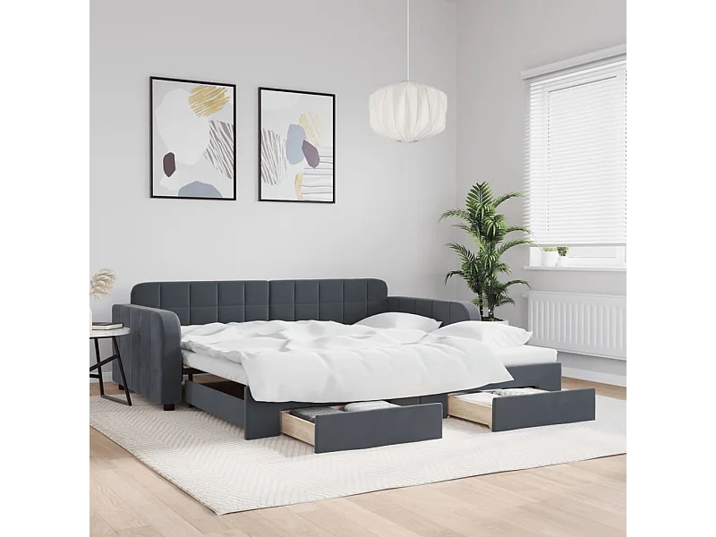 Dagbed met onderschuifbed en lades zonder matras 100x200 cm