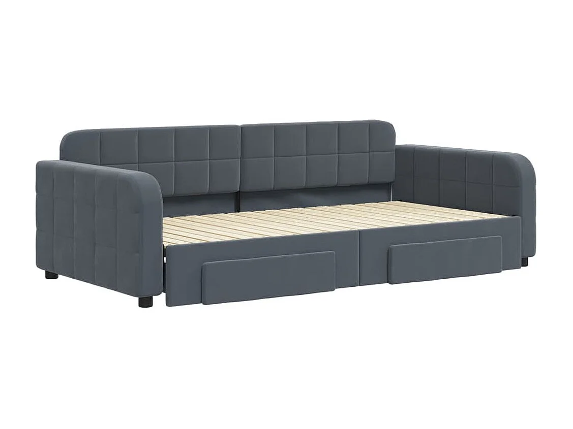 Divano letto con rotelle e cassetti senza materasso 100x200 cm