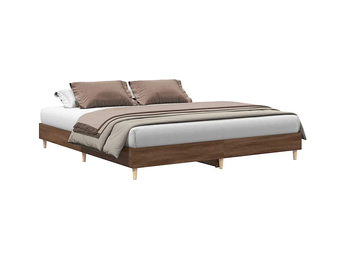 Bettgestell ohne Matratze Eiche braun 160x200 cm