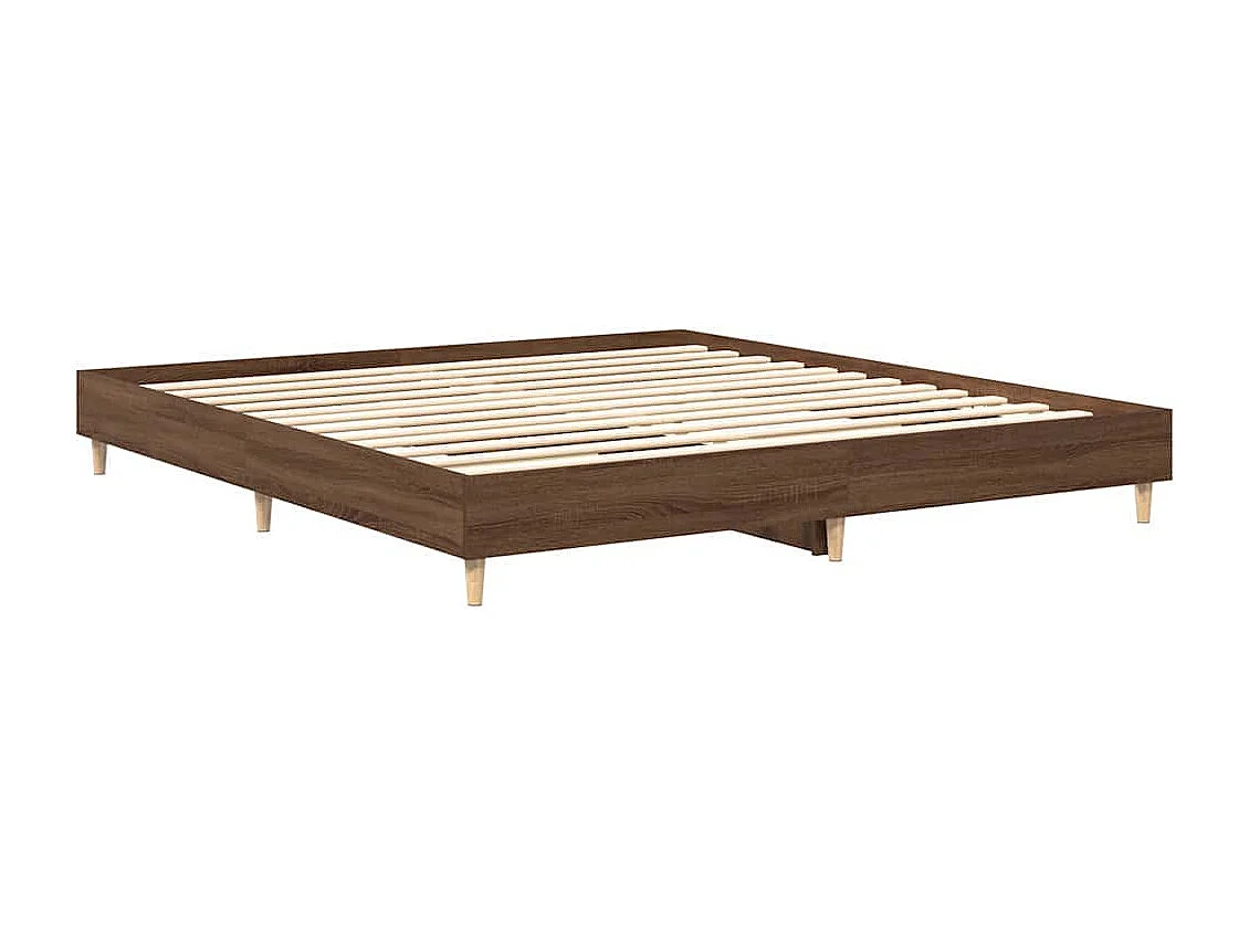 Cadre de lit sans matelas chêne marron 160x200 cm