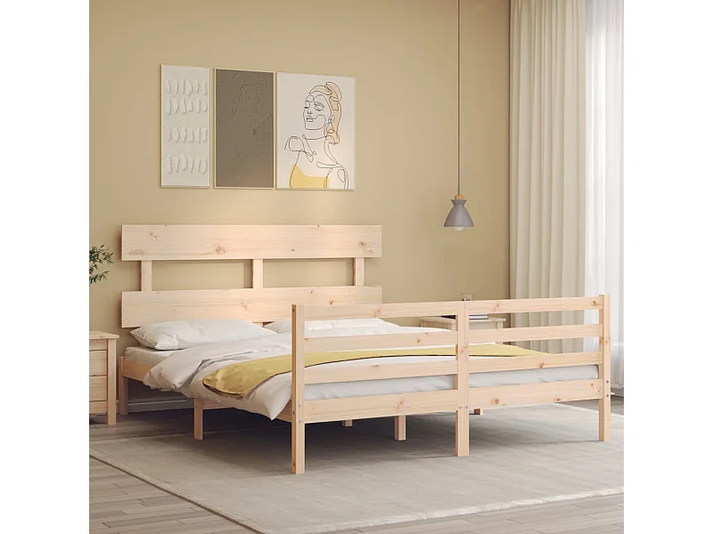 Cadre de lit sans matelas bois massif