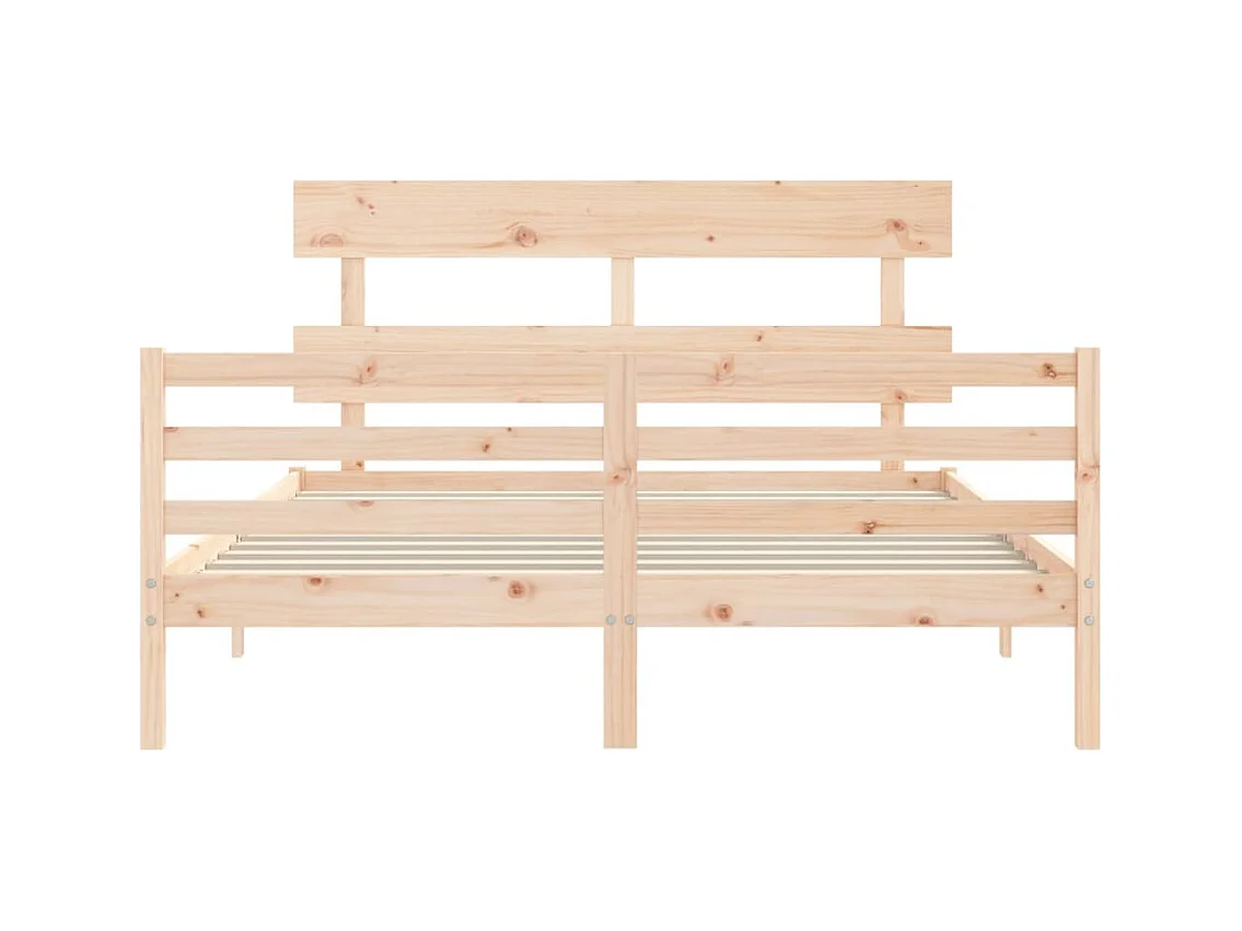 Estructura de cama de madera maciza sin colchón