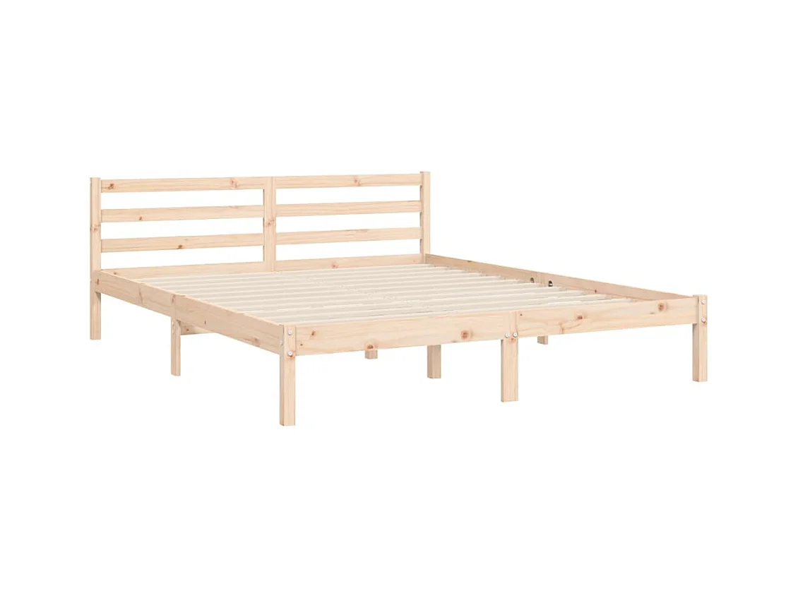 Estructura de cama de madera maciza sin colchón