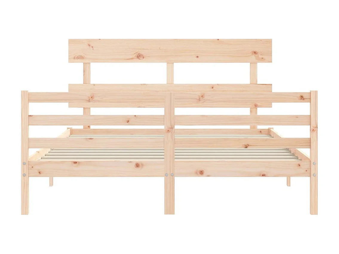 Estructura de cama de madera maciza sin colchón