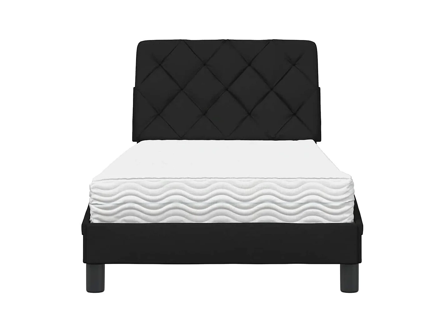 Bed met zwarte stoffen matras 90x200 cm