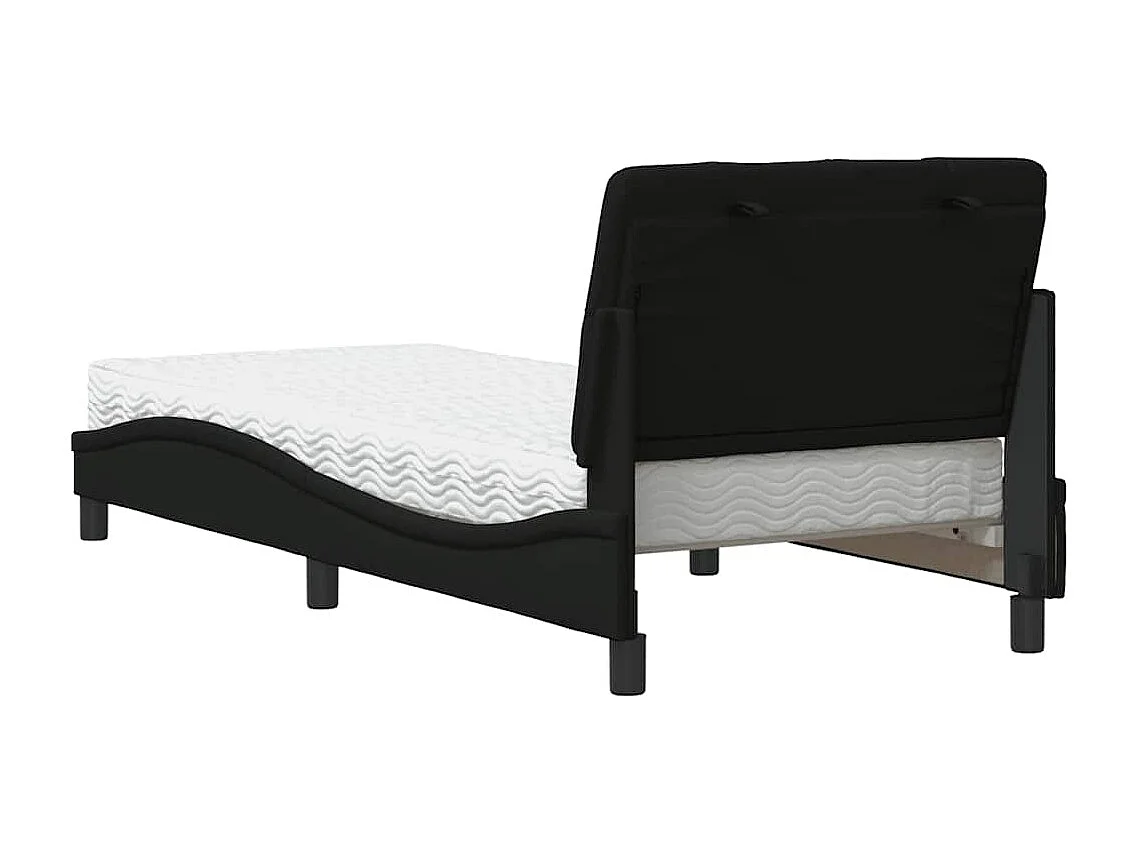 Bed met zwarte stoffen matras 90x200 cm