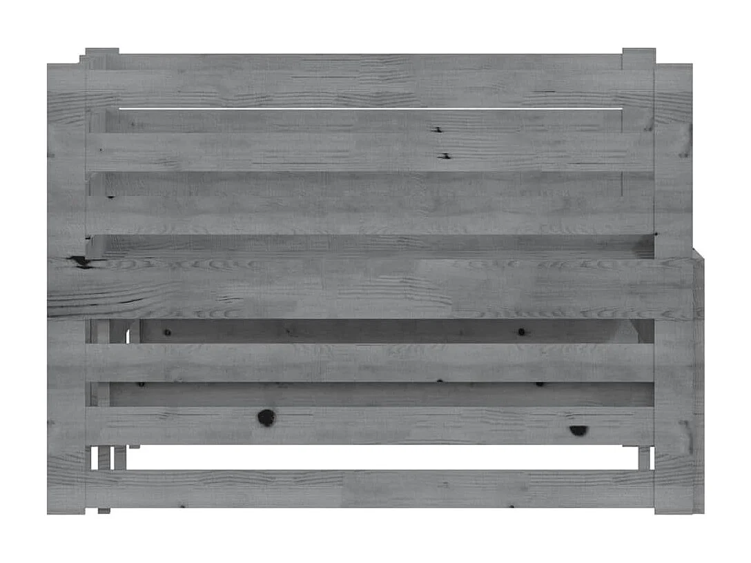 Lit coulissant sans matelas gris 2x(90x200) cm