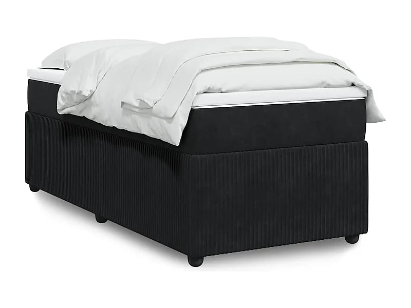 Rete a doghe con materasso Nero 90x190 cm Velluto