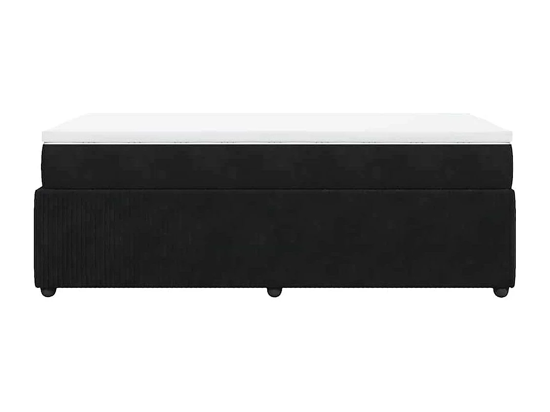 Rete a doghe con materasso Nero 90x190 cm Velluto