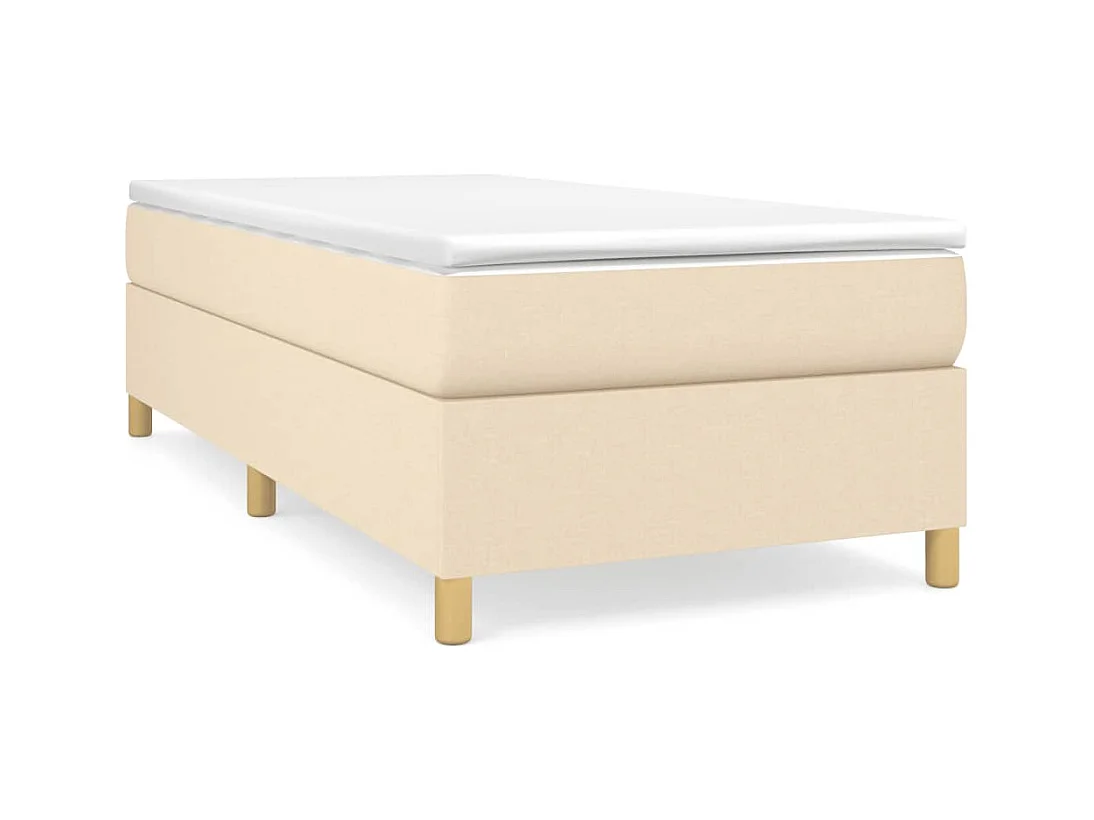 Sommier à lattes de lit avec matelas Crème 90x200 cm Tissu