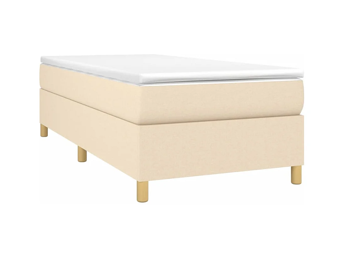 Sommier à lattes de lit avec matelas Crème 90x200 cm Tissu