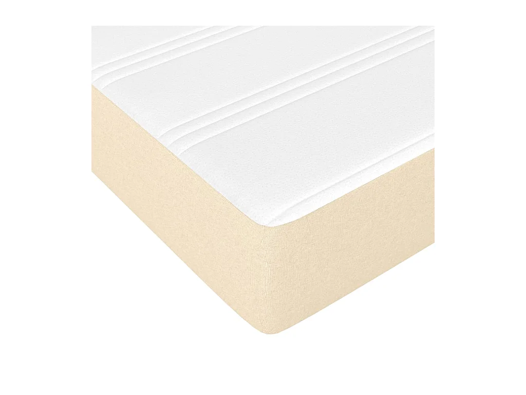 Sommier à lattes de lit avec matelas Crème 90x200 cm Tissu