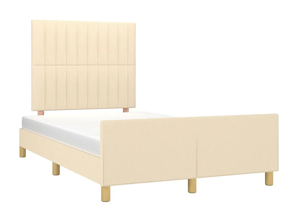 Estructura de cama sin colchón tela crema 120x200 cm