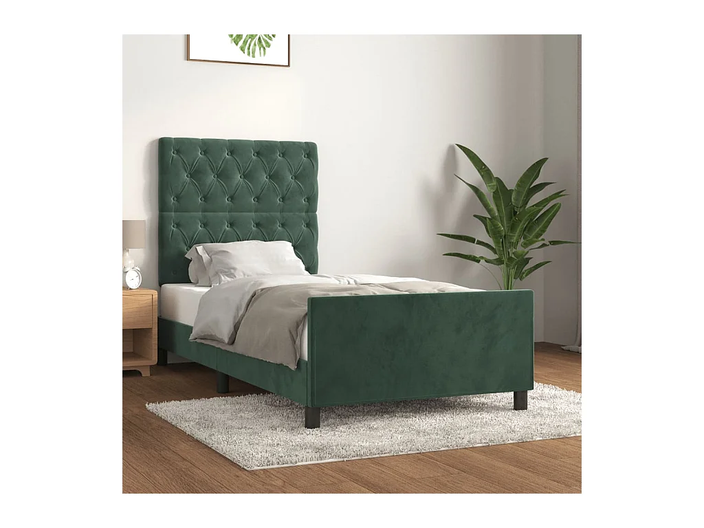 Bedframe zonder matras donkergroen 80x200 cm fluweel