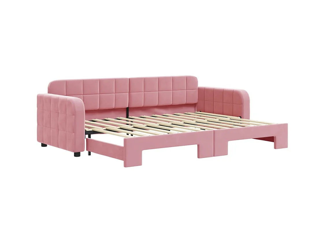 Divano letto con letto estraibile senza materasso rosa 80x200 cm