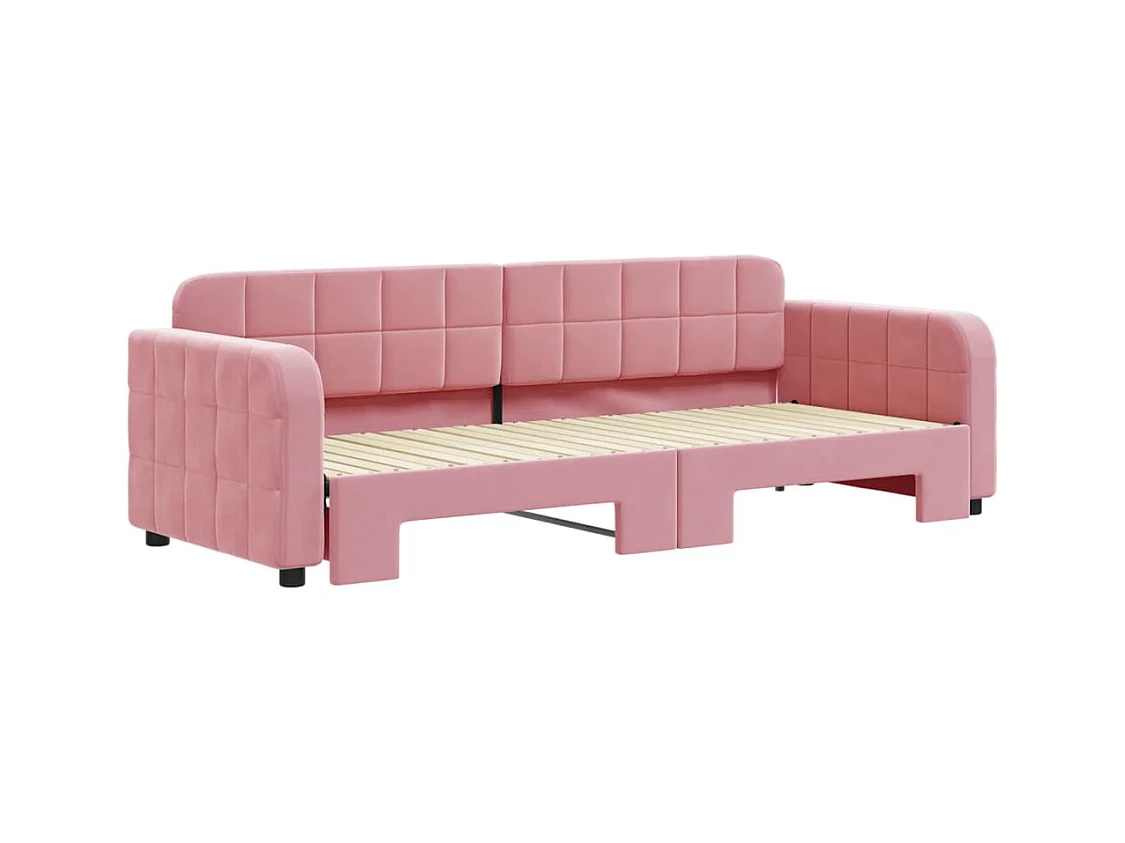 Divano letto con letto estraibile senza materasso rosa 80x200 cm