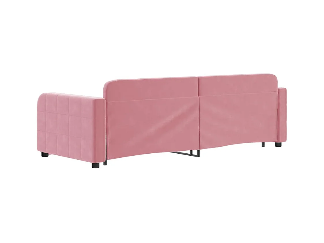 Divano letto con letto estraibile senza materasso rosa 80x200 cm