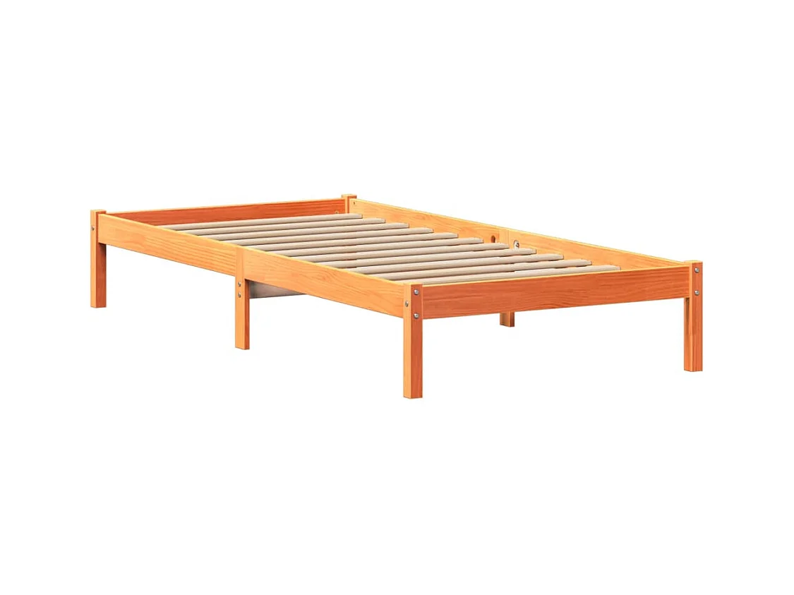 Boekenkastbed zonder matras, bruine was, 100x200 cm, massief grenen