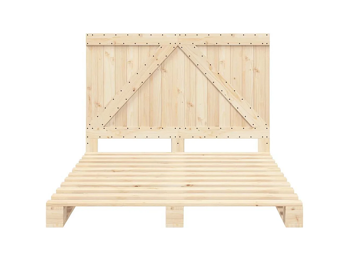Bedframe zonder matras met massief houten hoofdeinde