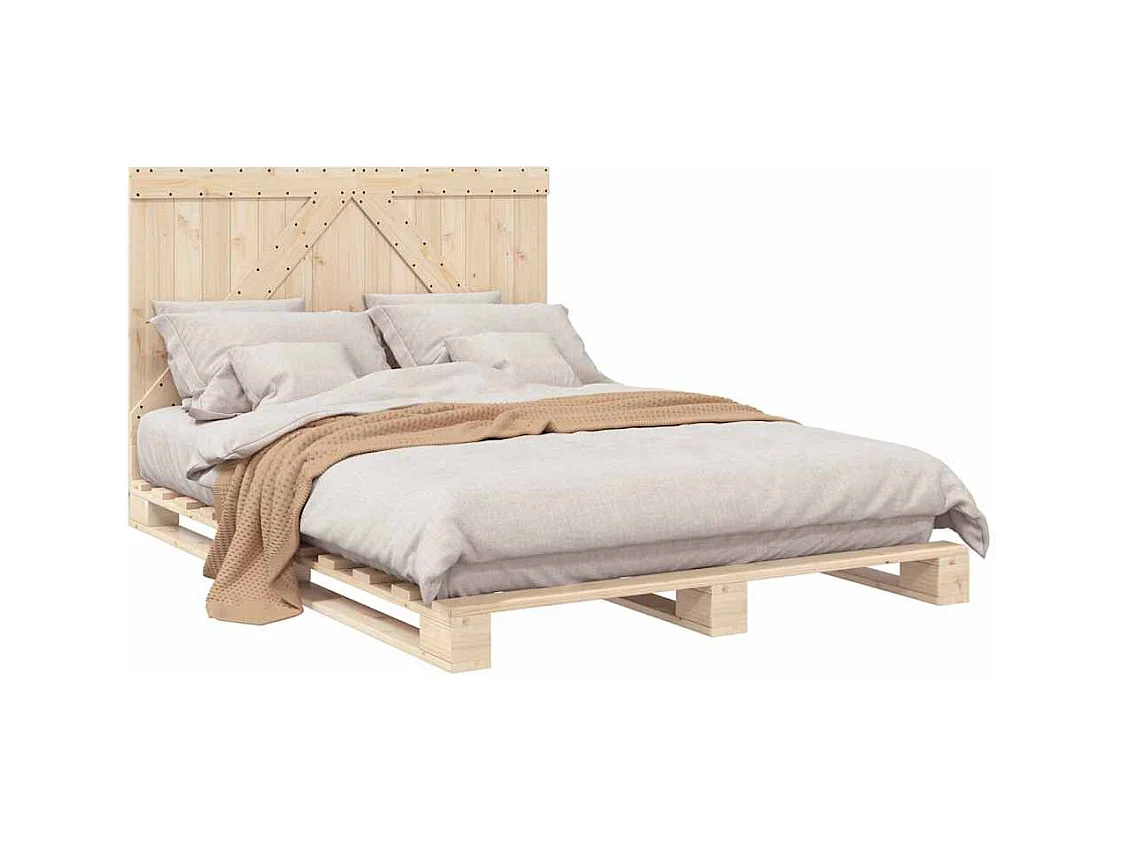Bedframe zonder matras met massief houten hoofdeinde