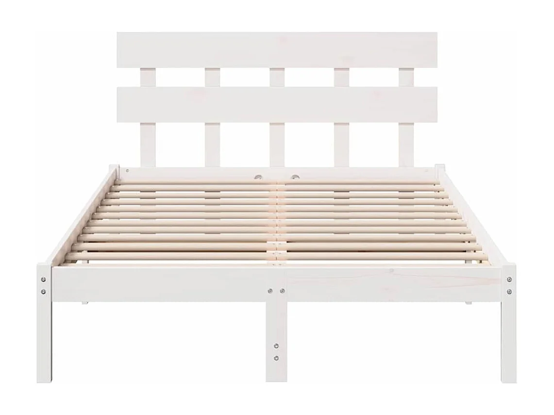 Struttura letto bianca 120 x 190 cm Legno massello di pino