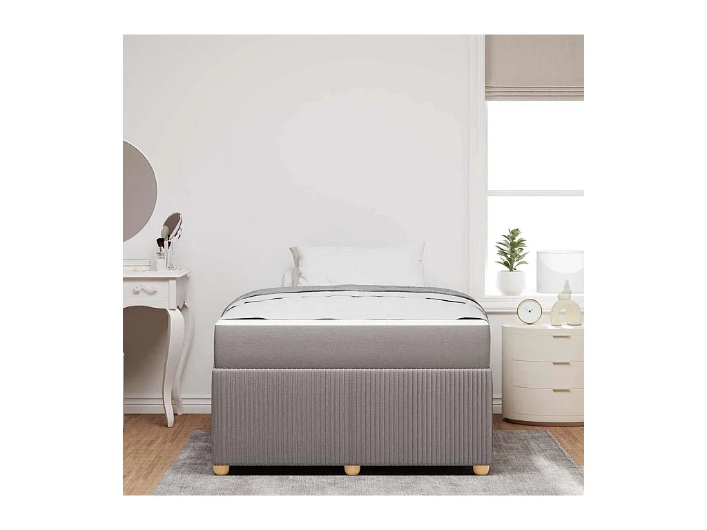 Bedframe met matras Taupe 120 x 200 cm stof