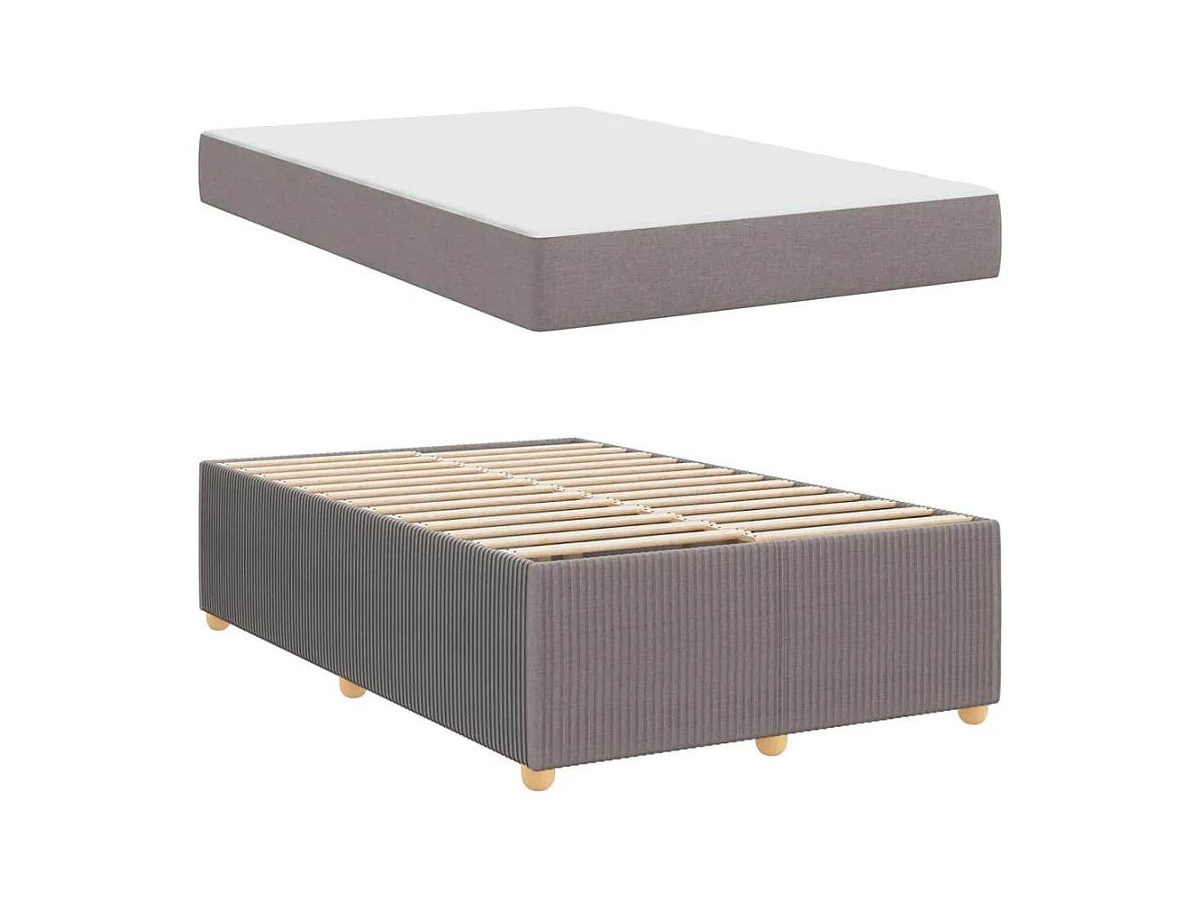 Bedframe met matras Taupe 120 x 200 cm stof